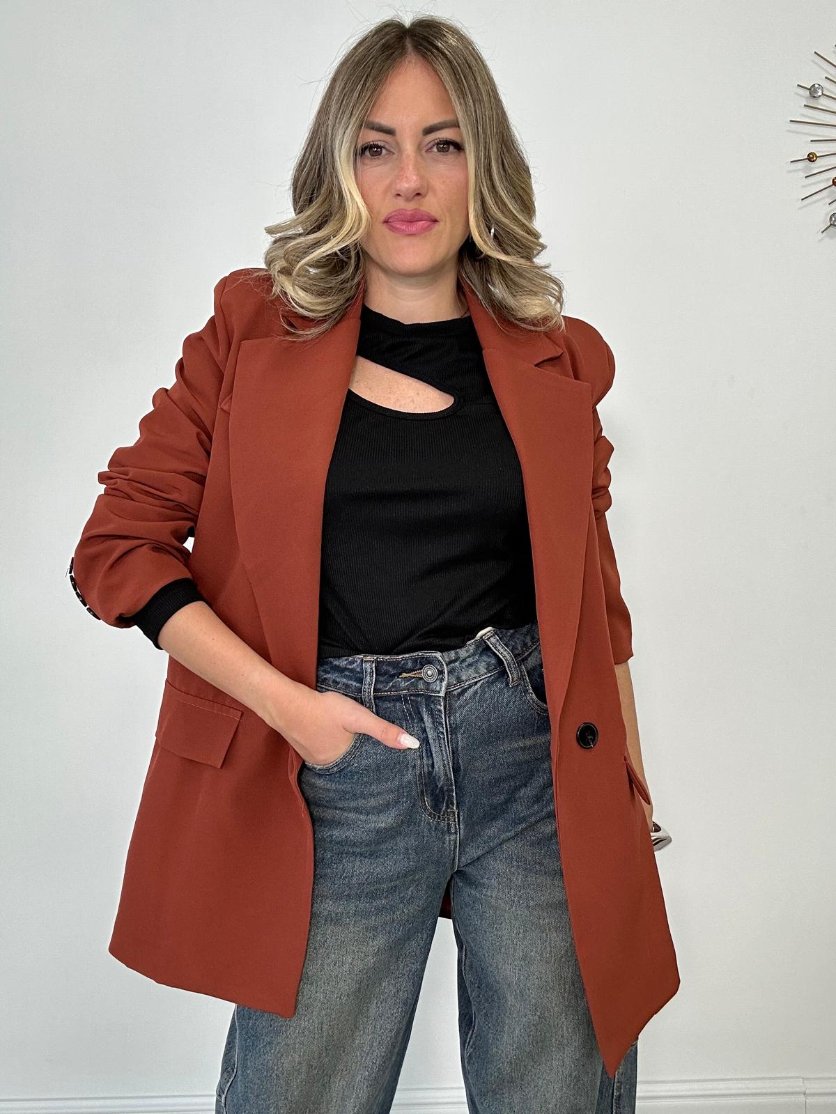 Blazer doppio bottone - Coccio