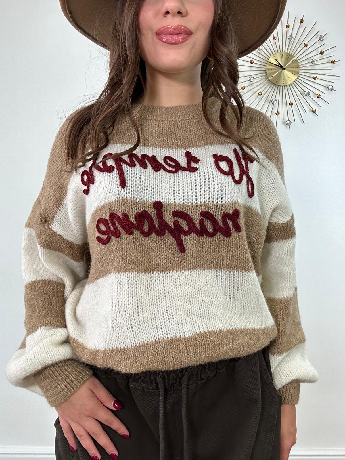 Maglione "Ho sempre ragione" A3130 - Beige